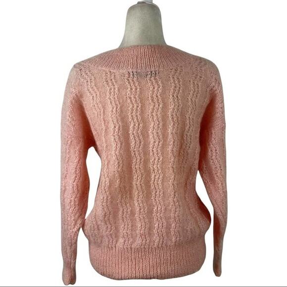 Vintage 80s Lowell & Whitney Kid Mohair Pullover Sweater Pink Size Medium - Picture 10 of 13